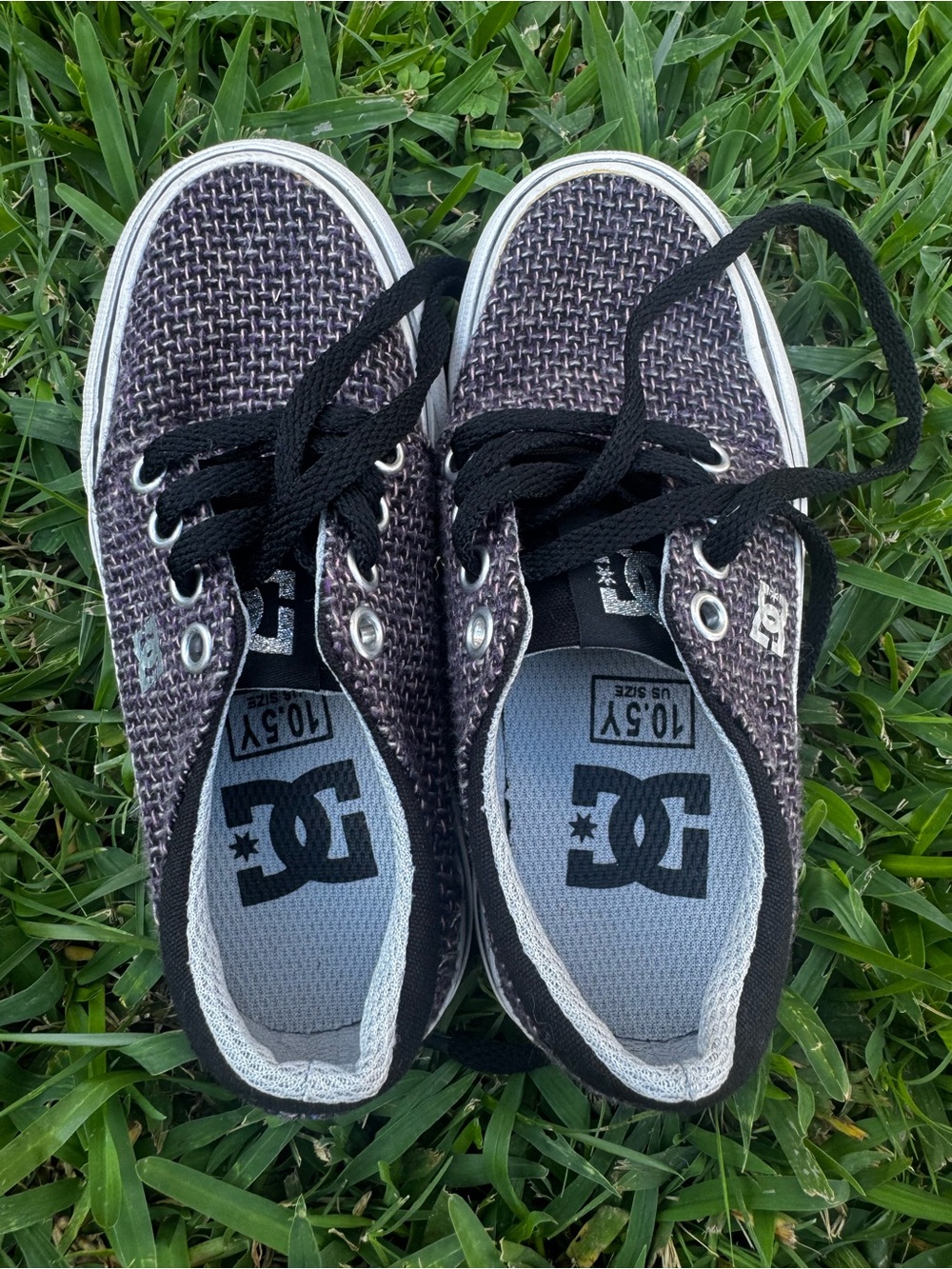 DC Kids Black and Brown Woven Skate Sneakers